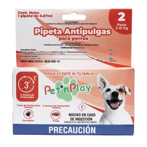 Pipeta Antipulgas y Garrapatas  Para Perros de 2 a 10Kg